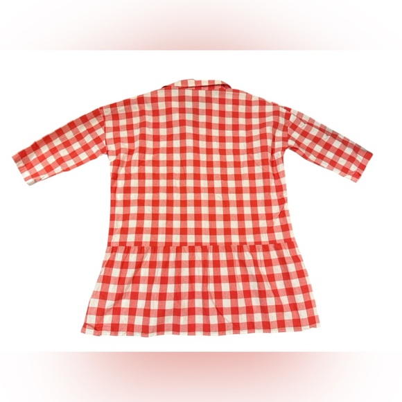 LA Boheme Girls Lifestyle Red Gingham/Plaid Oversized Button Down Dress One Size - Picture 5 of 7